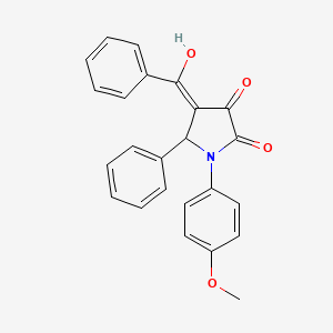 molecular formula C24H19NO4 B10865821 3-hydroxy-1-(4-methoxyphenyl)-5-phenyl-4-(phenylcarbonyl)-1,5-dihydro-2H-pyrrol-2-one 