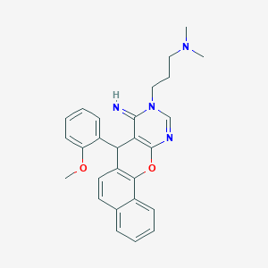 3-[8-imino-7-(2-methoxyphenyl)-7H-benzo[7,8]chromeno[2,3-d]pyrimidin-9(8H)-yl]-N,N-dimethylpropan-1-amine