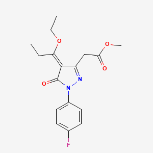 methyl [(4E)-4-(1-ethoxypropylidene)-1-(4-fluorophenyl)-5-oxo-4,5-dihydro-1H-pyrazol-3-yl]acetate