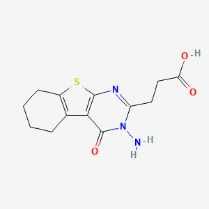 molecular formula C13H15N3O3S B10865855 3-(3-Amino-4-oxo-3,4,5,6,7,8-hexahydro[1]benzothieno[2,3-d]pyrimidin-2-yl)propanoic acid 