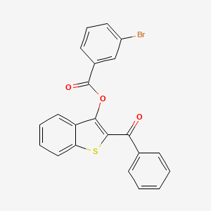 molecular formula C22H13BrO3S B10865858 2-(Phenylcarbonyl)-1-benzothiophen-3-yl 3-bromobenzoate 