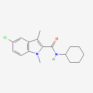 molecular formula C17H21ClN2O B10865873 5-chloro-N-cyclohexyl-1,3-dimethyl-1H-indole-2-carboxamide 