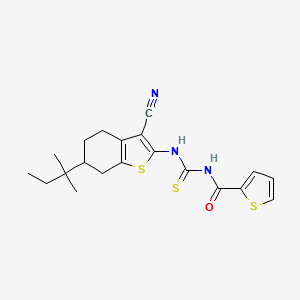 N-{[3-cyano-6-(2-methylbutan-2-yl)-4,5,6,7-tetrahydro-1-benzothiophen-2-yl]carbamothioyl}thiophene-2-carboxamide