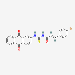 molecular formula C24H15BrN2O3S B10865901 (2E)-3-(4-bromophenyl)-N-[(9,10-dioxo-9,10-dihydroanthracen-2-yl)carbamothioyl]prop-2-enamide 