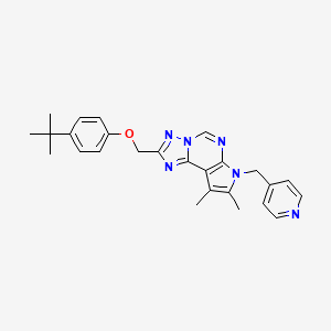 molecular formula C26H28N6O B10865963 2-[(4-tert-butylphenoxy)methyl]-8,9-dimethyl-7-(pyridin-4-ylmethyl)-7H-pyrrolo[3,2-e][1,2,4]triazolo[1,5-c]pyrimidine 