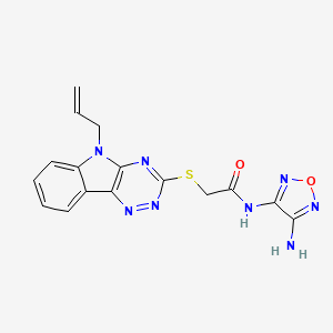 molecular formula C16H14N8O2S B10865964 N-(4-amino-1,2,5-oxadiazol-3-yl)-2-{[5-(prop-2-en-1-yl)-5H-[1,2,4]triazino[5,6-b]indol-3-yl]sulfanyl}acetamide 