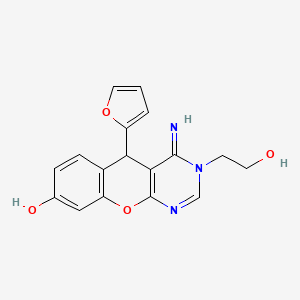 5-(furan-2-yl)-3-(2-hydroxyethyl)-4-imino-3,5-dihydro-4H-chromeno[2,3-d]pyrimidin-8-ol