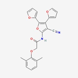 N-[3-cyano-4,5-bis(furan-2-yl)furan-2-yl]-2-(2,6-dimethylphenoxy)acetamide