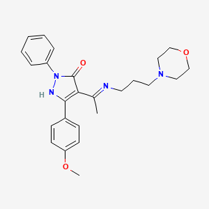 (4Z)-5-(4-methoxyphenyl)-4-(1-{[3-(morpholin-4-yl)propyl]amino}ethylidene)-2-phenyl-2,4-dihydro-3H-pyrazol-3-one