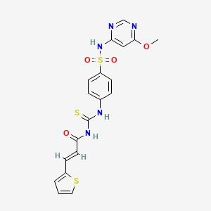 molecular formula C19H17N5O4S3 B10866034 (2E)-N-({4-[(6-methoxypyrimidin-4-yl)sulfamoyl]phenyl}carbamothioyl)-3-(thiophen-2-yl)prop-2-enamide 