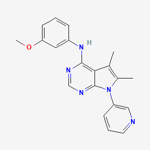 molecular formula C20H19N5O B10866046 N-(3-methoxyphenyl)-5,6-dimethyl-7-(pyridin-3-yl)-7H-pyrrolo[2,3-d]pyrimidin-4-amine 