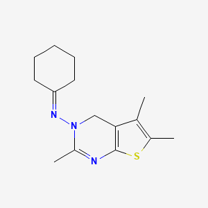 molecular formula C15H21N3S B10866054 N-cyclohexylidene-2,5,6-trimethylthieno[2,3-d]pyrimidin-3(4H)-amine 