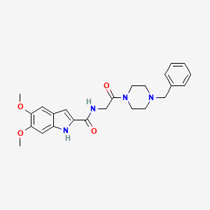 N-[2-(4-benzylpiperazin-1-yl)-2-oxoethyl]-5,6-dimethoxy-1H-indole-2-carboxamide