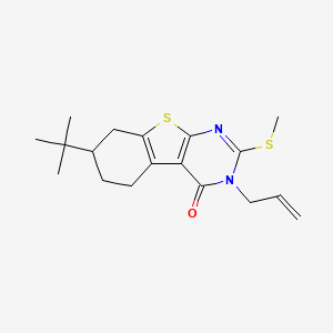 molecular formula C18H24N2OS2 B10866108 7-tert-butyl-2-(methylsulfanyl)-3-(prop-2-en-1-yl)-5,6,7,8-tetrahydro[1]benzothieno[2,3-d]pyrimidin-4(3H)-one 