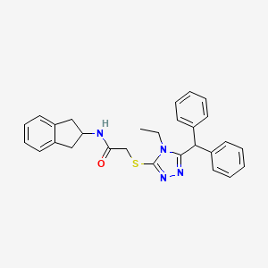 N-(2,3-dihydro-1H-inden-2-yl)-2-{[5-(diphenylmethyl)-4-ethyl-4H-1,2,4-triazol-3-yl]sulfanyl}acetamide