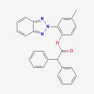 molecular formula C27H21N3O2 B10866139 2-(2H-benzotriazol-2-yl)-4-methylphenyl diphenylacetate 