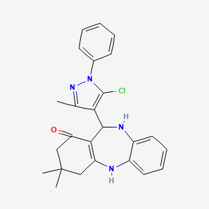 11-(5-chloro-3-methyl-1-phenyl-1H-pyrazol-4-yl)-3,3-dimethyl-2,3,4,5,10,11-hexahydro-1H-dibenzo[b,e][1,4]diazepin-1-one