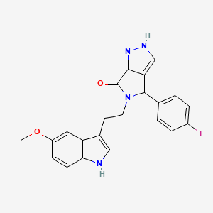 molecular formula C23H21FN4O2 B10866151 4-(4-fluorophenyl)-5-[2-(5-methoxy-1H-indol-3-yl)ethyl]-3-methyl-4,5-dihydropyrrolo[3,4-c]pyrazol-6(1H)-one 