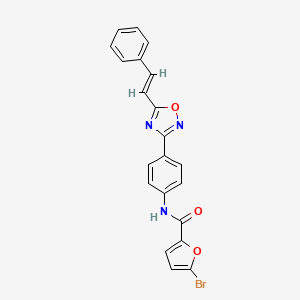 5-bromo-N-(4-{5-[(E)-2-phenylethenyl]-1,2,4-oxadiazol-3-yl}phenyl)furan-2-carboxamide