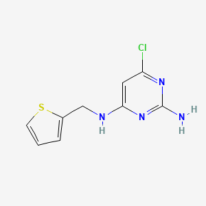 molecular formula C9H9ClN4S B10866200 6-chloro-N~4~-(thiophen-2-ylmethyl)pyrimidine-2,4-diamine 