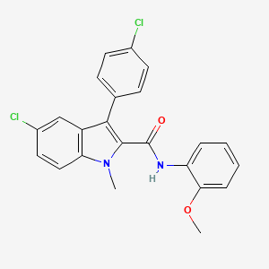 5-chloro-3-(4-chlorophenyl)-N-(2-methoxyphenyl)-1-methyl-1H-indole-2-carboxamide