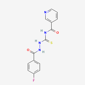 molecular formula C14H11FN4O2S B10866228 N-[[(4-fluorobenzoyl)amino]carbamothioyl]pyridine-3-carboxamide CAS No. 500118-35-4