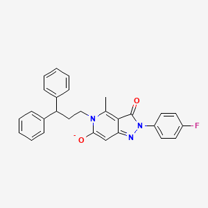 molecular formula C28H23FN3O2- B10866229 5-(3,3-diphenylpropyl)-2-(4-fluorophenyl)-4-methyl-3-oxo-3,5-dihydro-2H-pyrazolo[4,3-c]pyridin-6-olate 