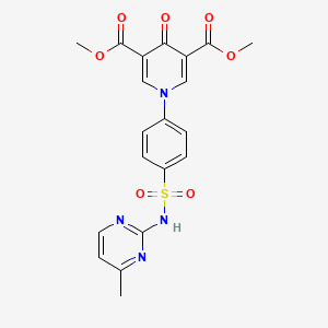 molecular formula C20H18N4O7S B10866233 Dimethyl 1-{4-[(4-methylpyrimidin-2-yl)sulfamoyl]phenyl}-4-oxo-1,4-dihydropyridine-3,5-dicarboxylate 