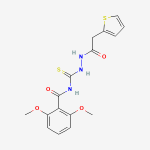 2,6-dimethoxy-N-{[2-(thiophen-2-ylacetyl)hydrazinyl]carbonothioyl}benzamide