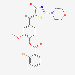 2-methoxy-4-{(Z)-[2-(morpholin-4-yl)-4-oxo-1,3-thiazol-5(4H)-ylidene]methyl}phenyl 2-bromobenzoate