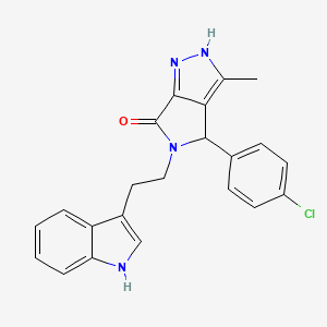 molecular formula C22H19ClN4O B10866251 4-(4-chlorophenyl)-5-[2-(1H-indol-3-yl)ethyl]-3-methyl-4,5-dihydropyrrolo[3,4-c]pyrazol-6(2H)-one 