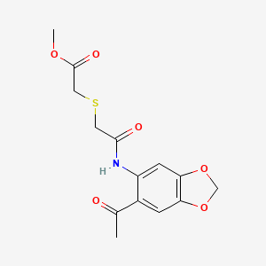 Methyl ({2-[(6-acetyl-1,3-benzodioxol-5-yl)amino]-2-oxoethyl}sulfanyl)acetate