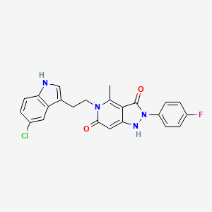 molecular formula C23H18ClFN4O2 B10866274 5-[2-(5-chloro-1H-indol-3-yl)ethyl]-2-(4-fluorophenyl)-4-methyl-1H-pyrazolo[4,3-c]pyridine-3,6(2H,5H)-dione 