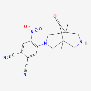 molecular formula C17H17N5O3 B10866285 4-(1,5-Dimethyl-9-oxo-3,7-diazabicyclo[3.3.1]non-3-yl)-5-nitrobenzene-1,2-dicarbonitrile 