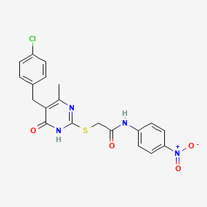 molecular formula C20H17ClN4O4S B10866307 2-{[5-(4-chlorobenzyl)-4-hydroxy-6-methylpyrimidin-2-yl]sulfanyl}-N-(4-nitrophenyl)acetamide 