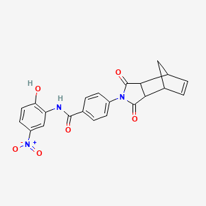 4-(1,3-dioxo-1,3,3a,4,7,7a-hexahydro-2H-4,7-methanoisoindol-2-yl)-N-(2-hydroxy-5-nitrophenyl)benzamide