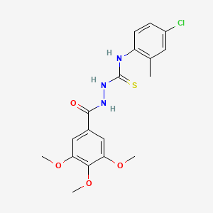 molecular formula C18H20ClN3O4S B10866316 N-(4-chloro-2-methylphenyl)-2-[(3,4,5-trimethoxyphenyl)carbonyl]hydrazinecarbothioamide 