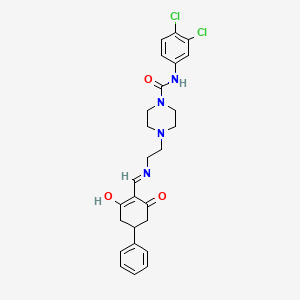 molecular formula C26H28Cl2N4O3 B10866324 N-(3,4-dichlorophenyl)-4-(2-{[(2,6-dioxo-4-phenylcyclohexylidene)methyl]amino}ethyl)piperazine-1-carboxamide 