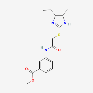 molecular formula C16H19N3O3S B10866335 methyl 3-({[(5-ethyl-4-methyl-1H-imidazol-2-yl)sulfanyl]acetyl}amino)benzoate 