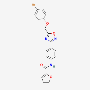 molecular formula C20H14BrN3O4 B10866351 N-(4-{5-[(4-bromophenoxy)methyl]-1,2,4-oxadiazol-3-yl}phenyl)furan-2-carboxamide 