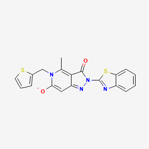 2-(1,3-benzothiazol-2-yl)-4-methyl-3-oxo-5-(thiophen-2-ylmethyl)-3,5-dihydro-2H-pyrazolo[4,3-c]pyridin-6-olate