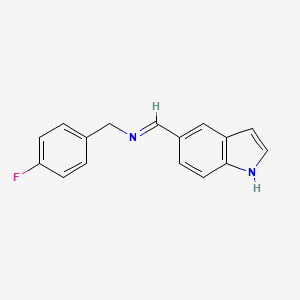 1-(4-fluorophenyl)-N-[(E)-1H-indol-5-ylmethylidene]methanamine