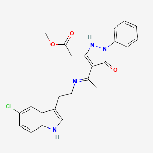 molecular formula C24H23ClN4O3 B10866388 methyl [(4Z)-4-(1-{[2-(5-chloro-1H-indol-3-yl)ethyl]amino}ethylidene)-5-oxo-1-phenyl-4,5-dihydro-1H-pyrazol-3-yl]acetate 