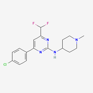 molecular formula C17H19ClF2N4 B10866391 4-(4-chlorophenyl)-6-(difluoromethyl)-N-(1-methylpiperidin-4-yl)pyrimidin-2-amine 