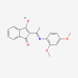 molecular formula C19H17NO4 B10866392 2-{1-[(2,4-dimethoxyphenyl)amino]ethylidene}-1H-indene-1,3(2H)-dione 