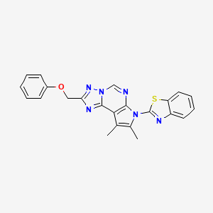 molecular formula C23H18N6OS B10866394 7-(1,3-benzothiazol-2-yl)-8,9-dimethyl-2-(phenoxymethyl)-7H-pyrrolo[3,2-e][1,2,4]triazolo[1,5-c]pyrimidine 