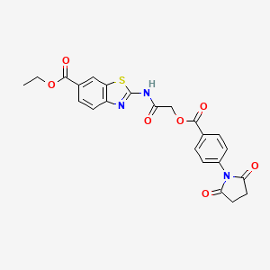 Ethyl 2-{[({[4-(2,5-dioxopyrrolidin-1-yl)phenyl]carbonyl}oxy)acetyl]amino}-1,3-benzothiazole-6-carboxylate