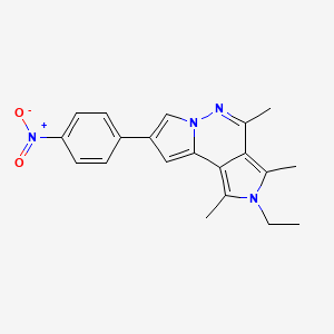 4-ethyl-3,5,7-trimethyl-11-(4-nitrophenyl)-4,8,9-triazatricyclo[7.3.0.02,6]dodeca-1(12),2,5,7,10-pentaene