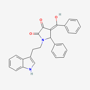 molecular formula C27H22N2O3 B10866426 3-hydroxy-1-[2-(1H-indol-3-yl)ethyl]-5-phenyl-4-(phenylcarbonyl)-1,5-dihydro-2H-pyrrol-2-one 