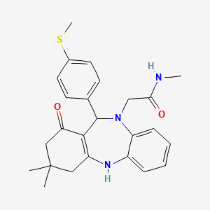 2-{3,3-dimethyl-11-[4-(methylsulfanyl)phenyl]-1-oxo-1,2,3,4,5,11-hexahydro-10H-dibenzo[b,e][1,4]diazepin-10-yl}-N-methylacetamide